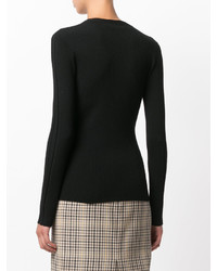 Женский черный свитер с v-образным вырезом от D-Exterior