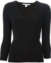 Женский черный свитер с v-образным вырезом от Diane von Furstenberg