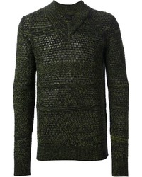 Мужской черный свитер с v-образным вырезом от Diesel Black Gold