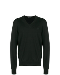 Мужской черный свитер с v-образным вырезом от Dolce & Gabbana