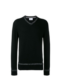 Мужской черный свитер с v-образным вырезом от Dondup