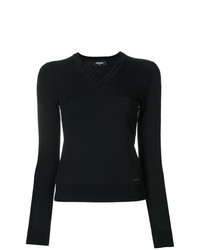 Женский черный свитер с v-образным вырезом от Dsquared2