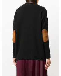 Женский черный свитер с v-образным вырезом от Prada