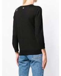 Женский черный свитер с v-образным вырезом от Cavalli Class