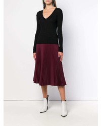 Женский черный свитер с v-образным вырезом от Enfold