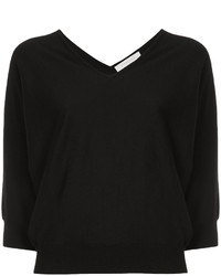 Женский черный свитер с v-образным вырезом от ESTNATION