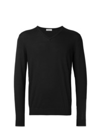 Мужской черный свитер с v-образным вырезом от Fashion Clinic Timeless