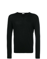 Мужской черный свитер с v-образным вырезом от Fashion Clinic Timeless