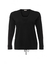 Женский черный свитер с v-образным вырезом от Fiorella Rubino