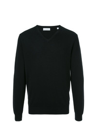 Мужской черный свитер с v-образным вырезом от Gieves & Hawkes