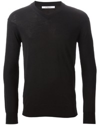 Мужской черный свитер с v-образным вырезом от Givenchy