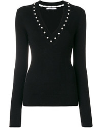 Женский черный свитер с v-образным вырезом от Givenchy