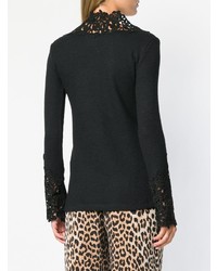 Женский черный свитер с v-образным вырезом от Ermanno Scervino