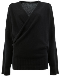 Женский черный свитер с v-образным вырезом от Haider Ackermann
