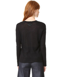 Женский черный свитер с v-образным вырезом от Zadig & Voltaire