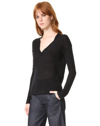 Женский черный свитер с v-образным вырезом от Zadig & Voltaire