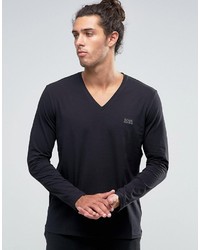 Мужской черный свитер с v-образным вырезом от Hugo Boss