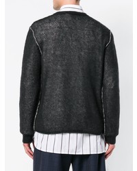 Мужской черный свитер с v-образным вырезом от Marni