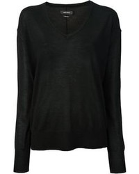 Женский черный свитер с v-образным вырезом от Isabel Marant