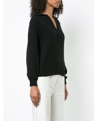 Женский черный свитер с v-образным вырезом от Khaite