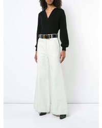 Женский черный свитер с v-образным вырезом от Khaite