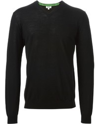 Мужской черный свитер с v-образным вырезом от Kenzo