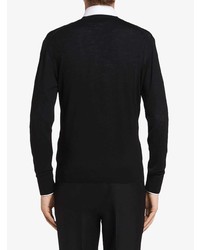 Мужской черный свитер с v-образным вырезом от Prada
