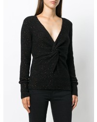 Женский черный свитер с v-образным вырезом от Isabel Marant