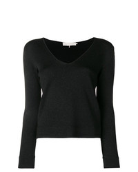 Женский черный свитер с v-образным вырезом от L'Autre Chose