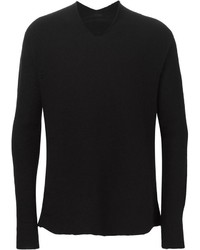 Мужской черный свитер с v-образным вырезом от Label Under Construction