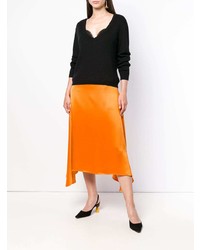 Женский черный свитер с v-образным вырезом от Moschino