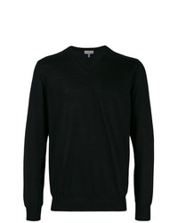 Мужской черный свитер с v-образным вырезом от Lanvin