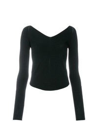 Женский черный свитер с v-образным вырезом от Lemaire