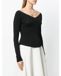 Женский черный свитер с v-образным вырезом от Lemaire