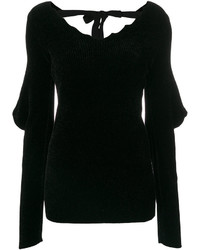 Женский черный свитер с v-образным вырезом от Loewe
