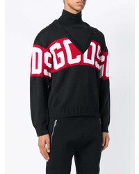 Мужской черный свитер с v-образным вырезом от Gcds