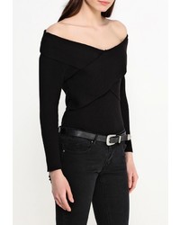 Женский черный свитер с v-образным вырезом от LOST INK