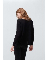 Женский черный свитер с v-образным вырезом от Mango