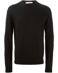 Мужской черный свитер с v-образным вырезом от Marni