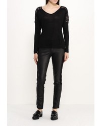 Женский черный свитер с v-образным вырезом от Mim