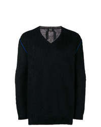 Мужской черный свитер с v-образным вырезом от N°21