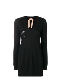 Женский черный свитер с v-образным вырезом от N°21