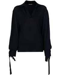 Женский черный свитер с v-образным вырезом от Neil Barrett