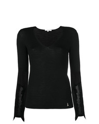 Женский черный свитер с v-образным вырезом от Patrizia Pepe