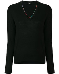 Женский черный свитер с v-образным вырезом от Paul Smith