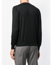 Мужской черный свитер с v-образным вырезом от Cruciani