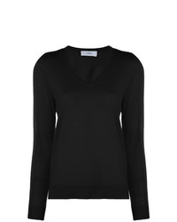 Женский черный свитер с v-образным вырезом от Pringle Of Scotland