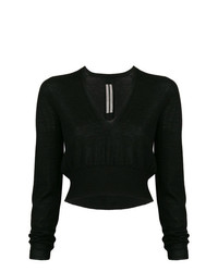 Женский черный свитер с v-образным вырезом от Rick Owens