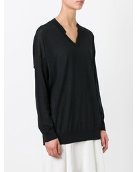 Женский черный свитер с v-образным вырезом от Stella McCartney