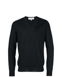 Мужской черный свитер с v-образным вырезом от Salvatore Ferragamo